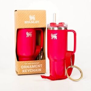 Stanley Mini Quencher Ornament Keychain Red Delicious.  Ships within 24 hours!